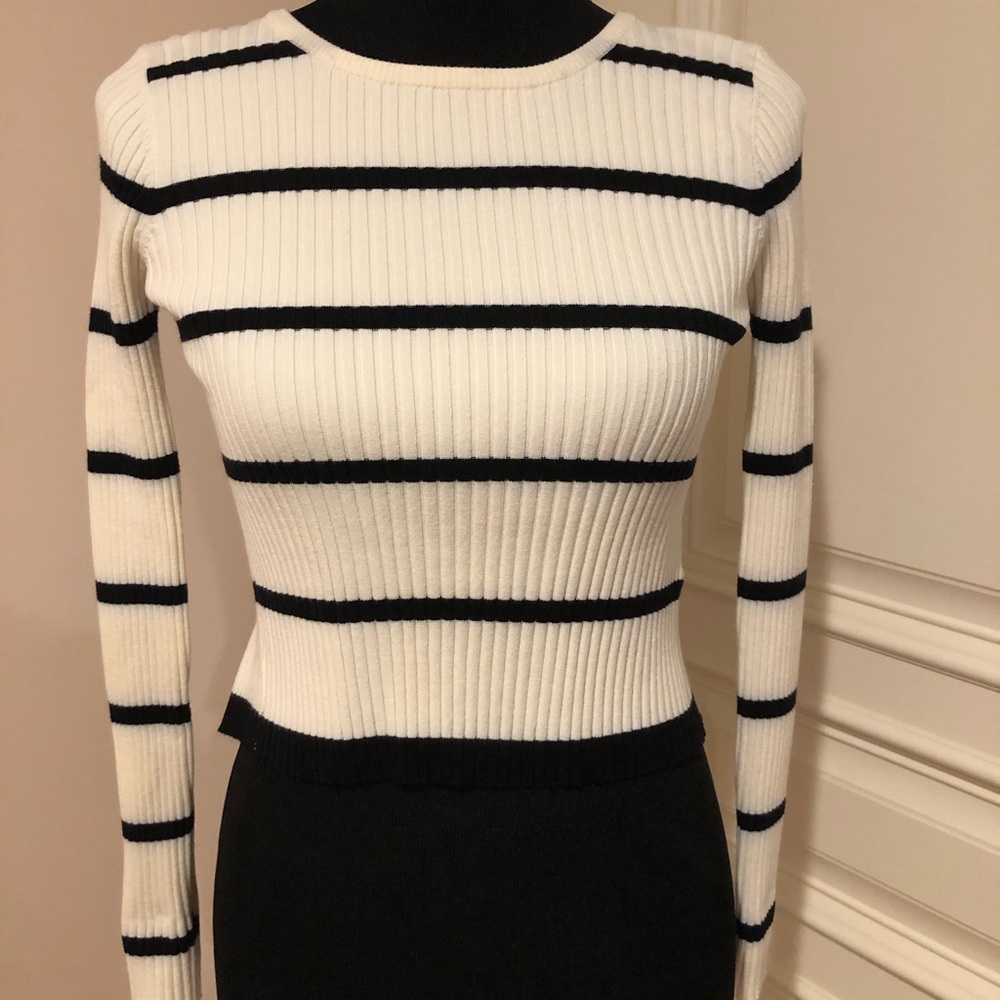 ZARA black and white cropped sweater